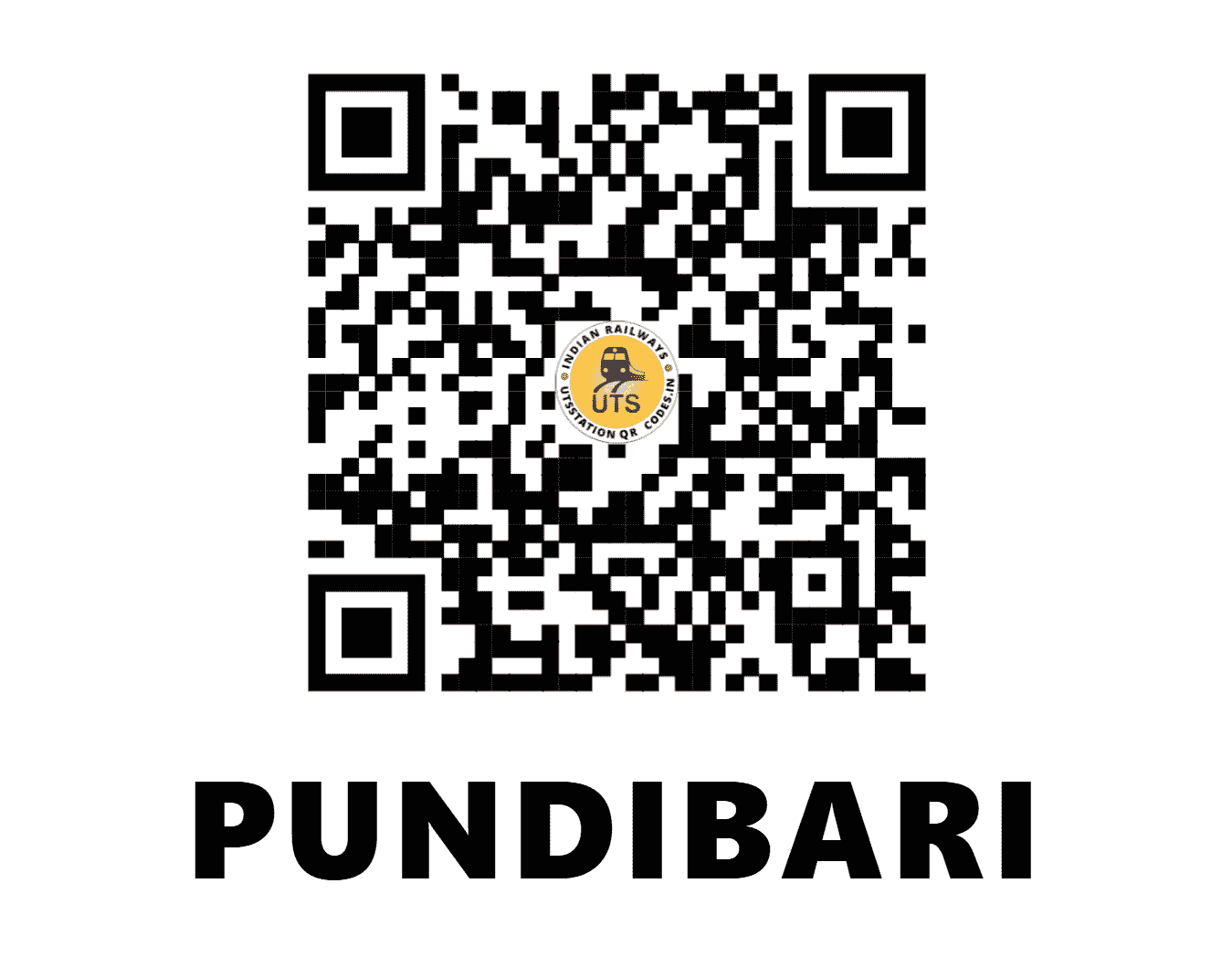 UTS QR Code for PUNDIBARI - PQZ - NF (WEST BENGAL)